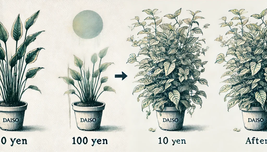 ダイソーの100円観葉植物が大変身!